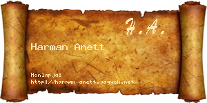 Harman Anett névjegykártya